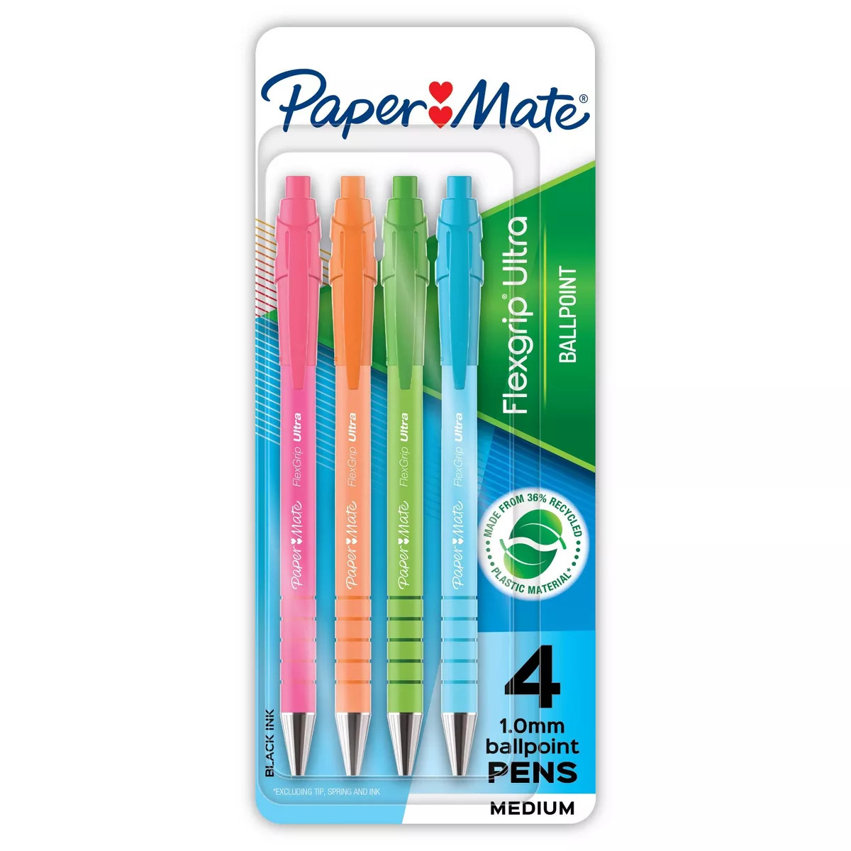 PAP2202864 Flexgrip Ultra Ballpoint Pens, Assorted Color - Pack of 4