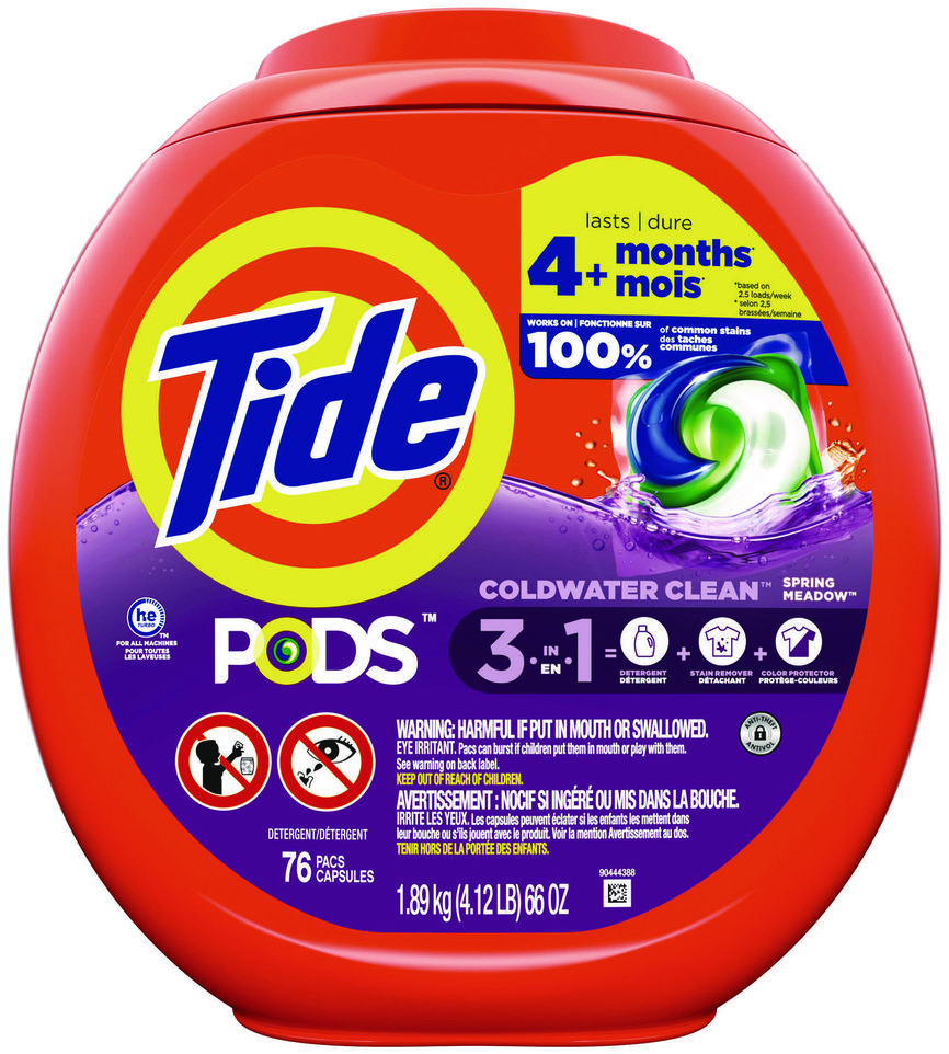 PGC09166CT 66 oz Tub Laundry Detergent Spring Meadow Pods - Pack of 4