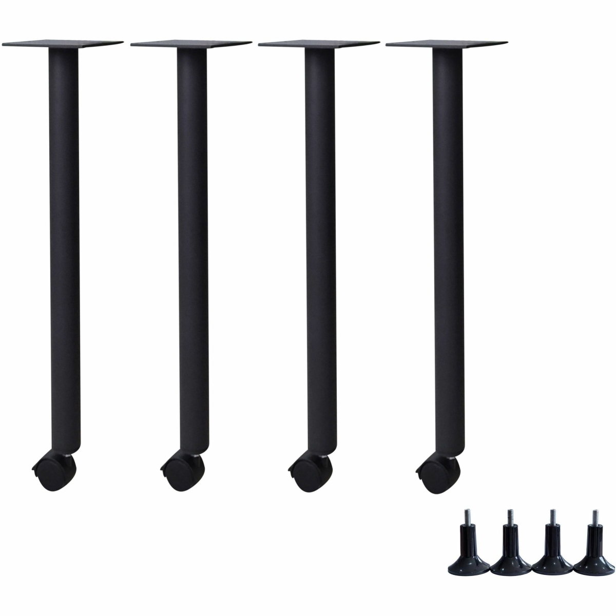 LLR60805 28.5 in. Invent Training Table Base with Casters, Black - Pack of 4
