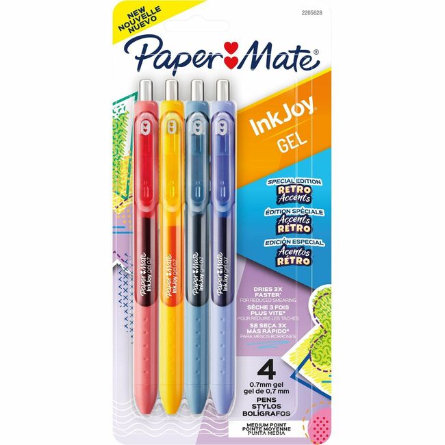 PAP2205628 0.7 mm InkJoy Gel Pen, Retro Acentos Assorted - 4 Per Pack - Case of 4