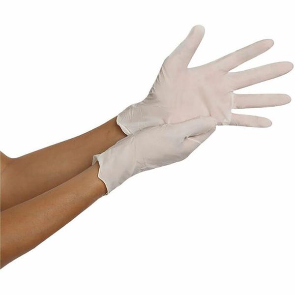 Powder-Free Latex Gloves - White - Small - Case of 100 - Comfortable Fit