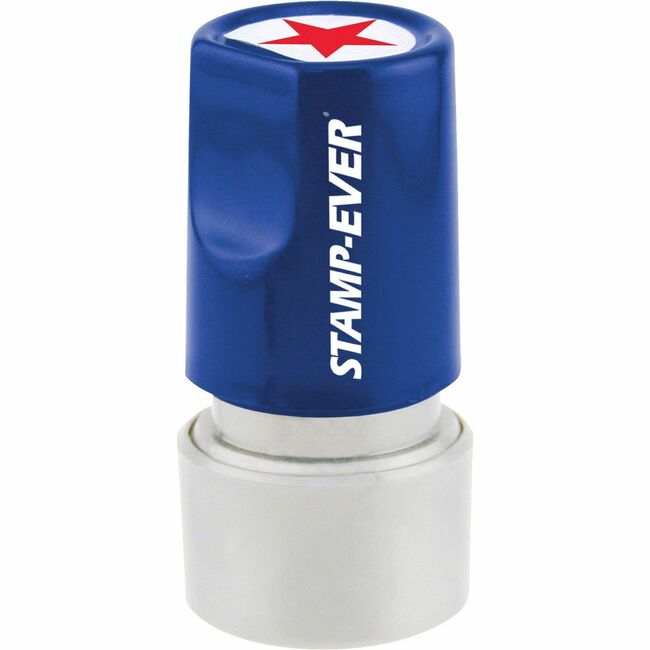 TDT5979 0.75 in. Star Round Pre-Inked Stamp, Red