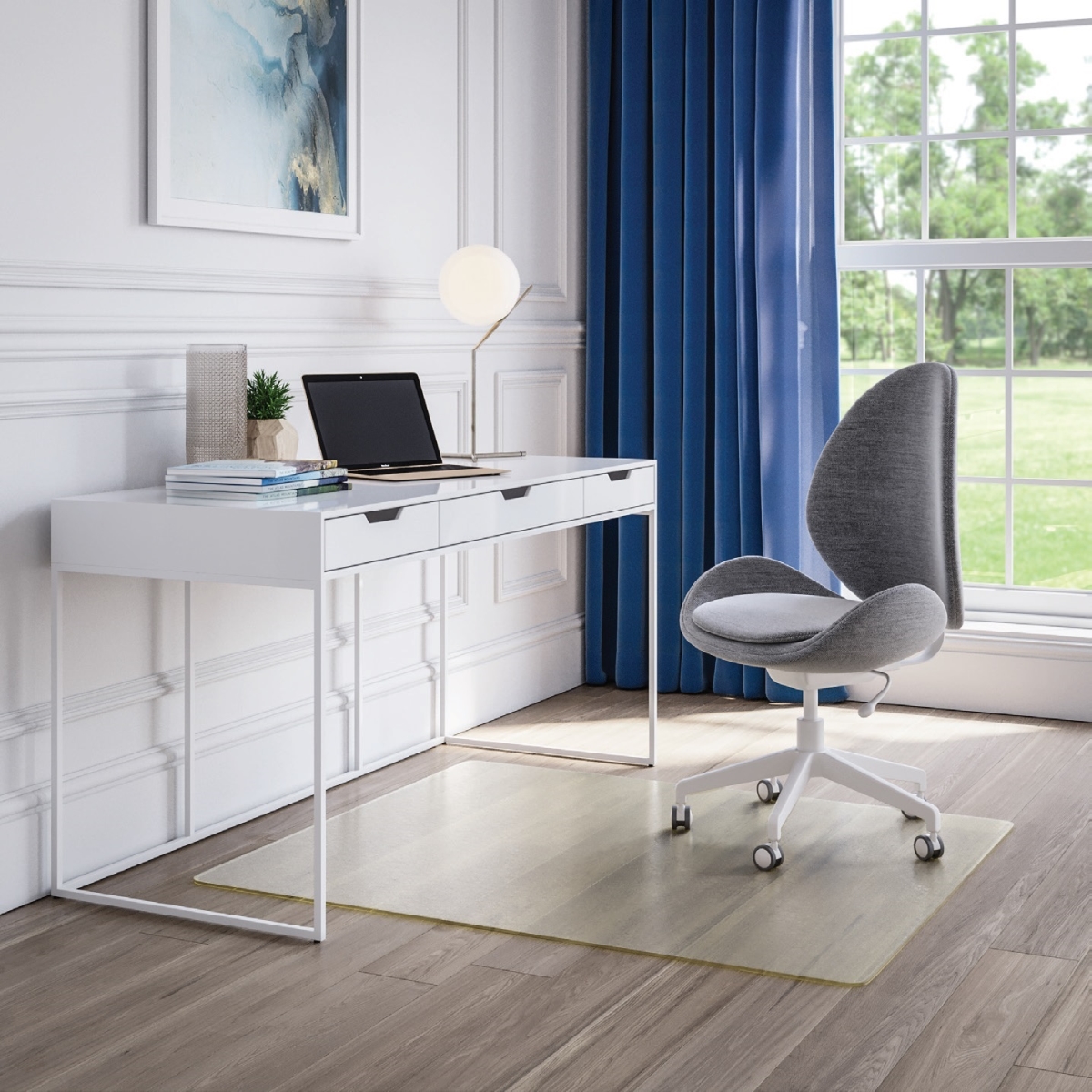 36 x 48 in. Non-Studded Rectangle OceanMat for Hard Floors - Clear