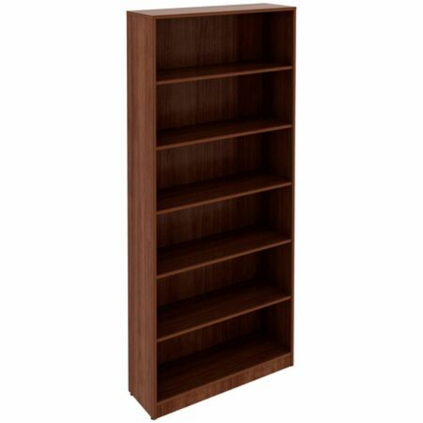 LLR99752 36 x 12 x 84 in. Adjustable Shelf Laminate Bookcases, Walnut - Square Edge