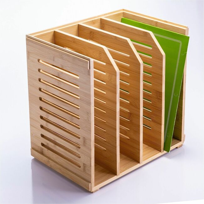 OIC71006 Bamboo Magazine File Desktop Organizer