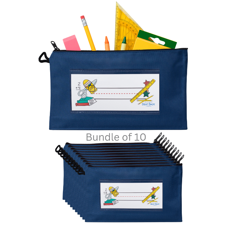 SSK00040BUNDLE Pencil Pouches - Blue - Pack of 10