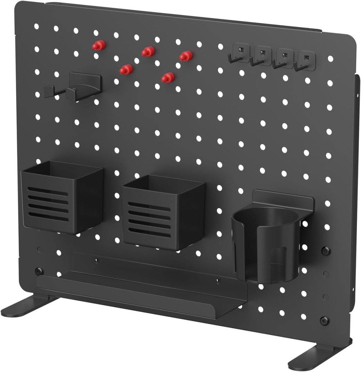 Pegboard Desktop Organizer - Black - 20.58 x 17 in. - Adjustable Steel Design