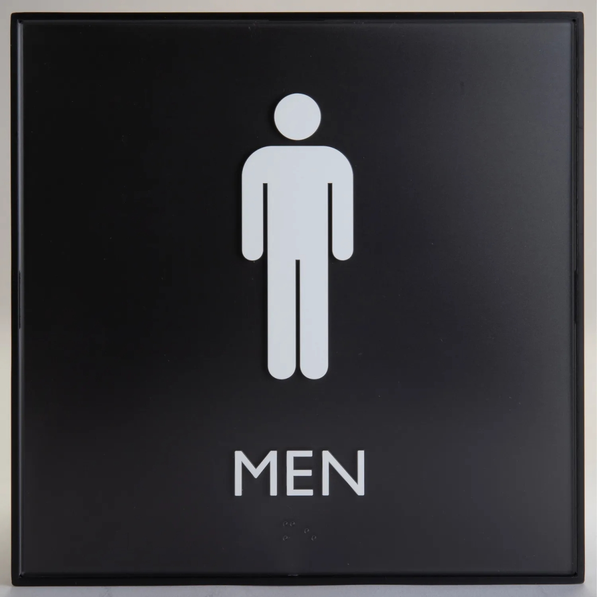 LLR02658 8 x 8 in. Square Men Restroom Sign - Plastic - Black