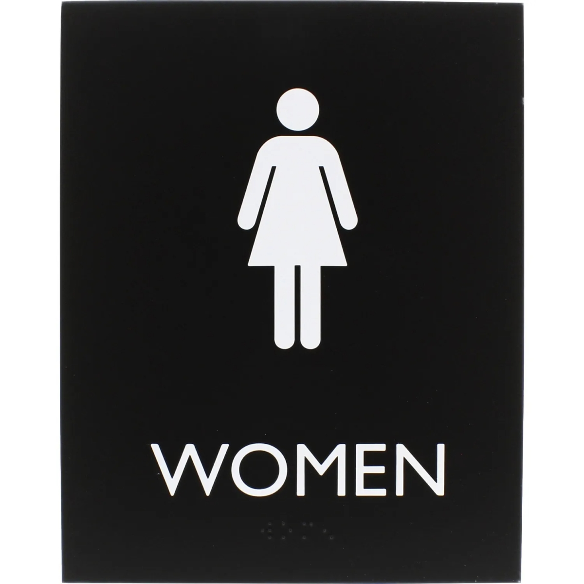 LLR02665 6.4 x 8.5 in. Women Restroom Sign - Plastic - Rectangle - Black