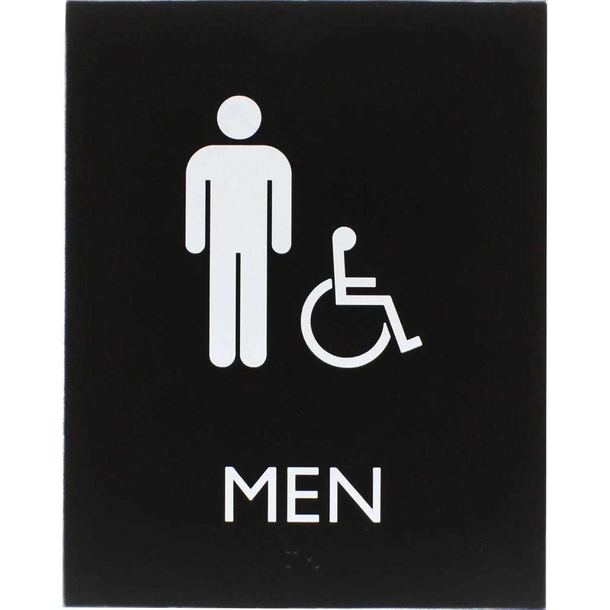 LLR02668 6.4 x 8.5 in. Men Handicap Restroom Sign - Rectangle - Plastic - Black