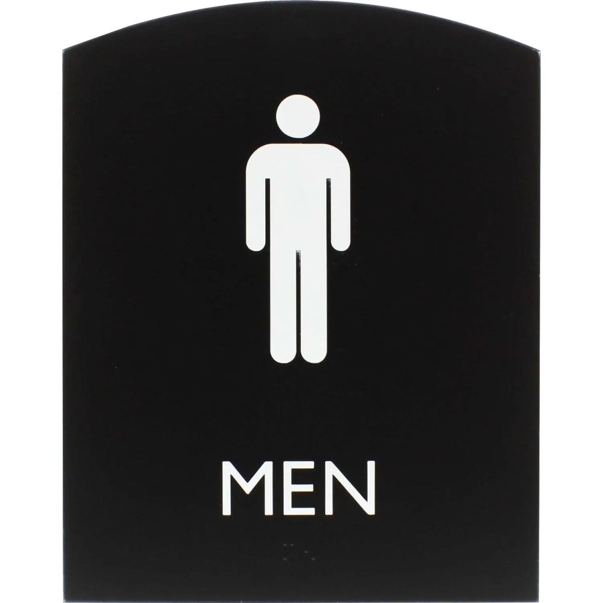 LLR02676 6.8 x 8.5 in. Arched Men Restroom Sign - Rectangle - Plastic - Black