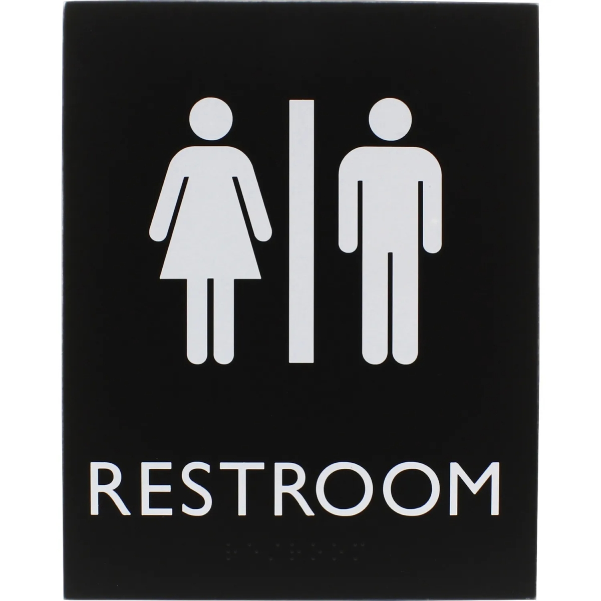 LLR02663 8.5 x 6.4 in. Unisex Restroom Sign - Rectangular Shape - Plastic - Black