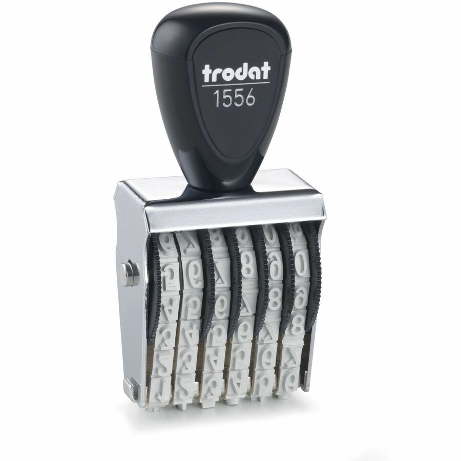 TDTRN026 Steel & Rubber  6-Digit Numberer Number Stamp, Gray - 6 Bands