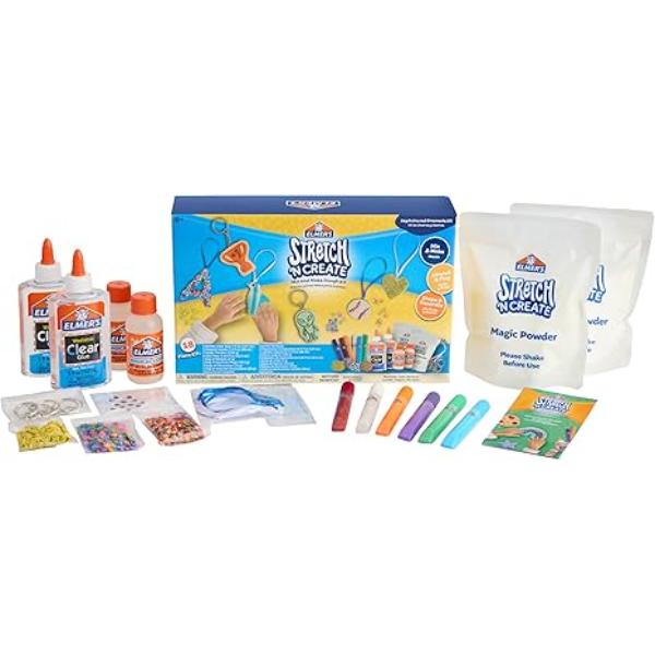 EPI2208543 3.06 x 11.25 x 7.18 in. Stretch N Create Dough Kit - Make Your Own Dough 3 Ways to Play - Keychains & Ornaments Kit, Multi Color