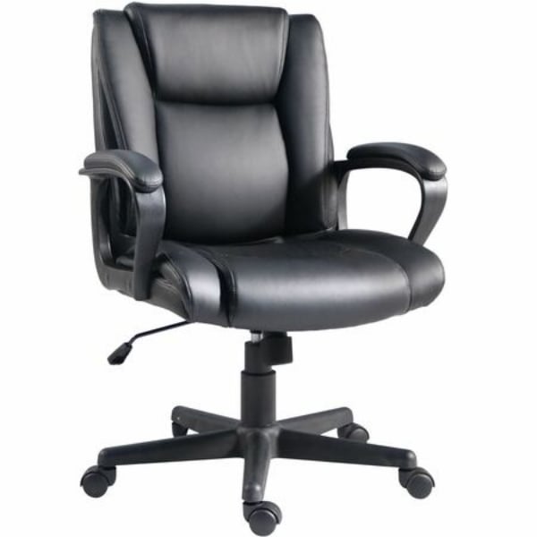 LLR81810 Soho PU Leather Mid Back Chair - Black