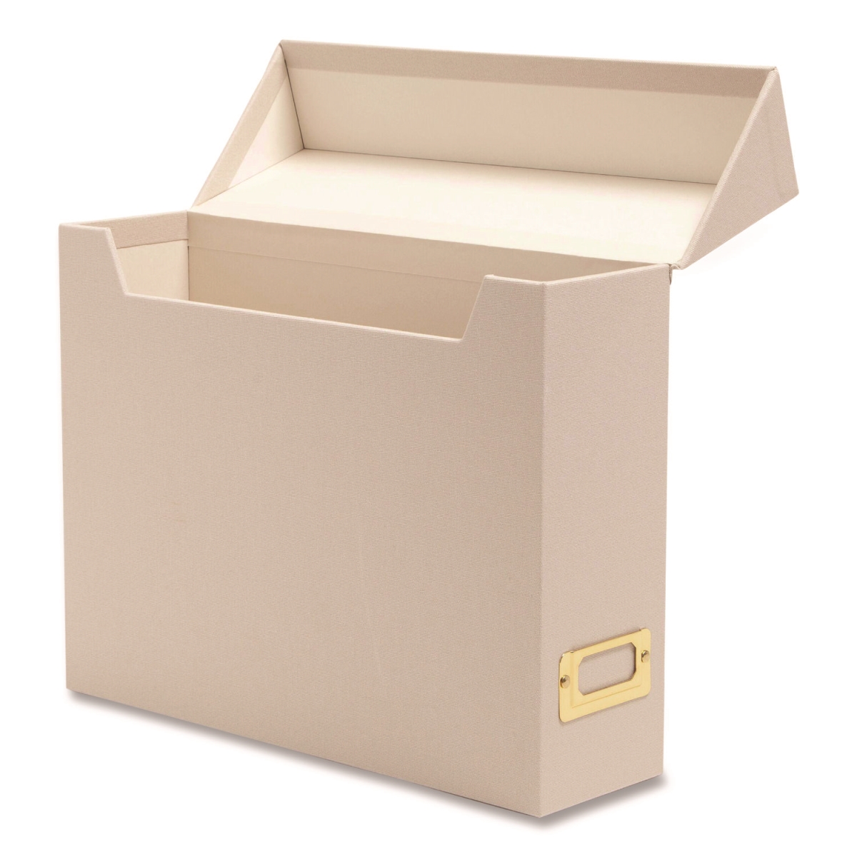 SMD70232 Linen Flip Top File Box, Beige