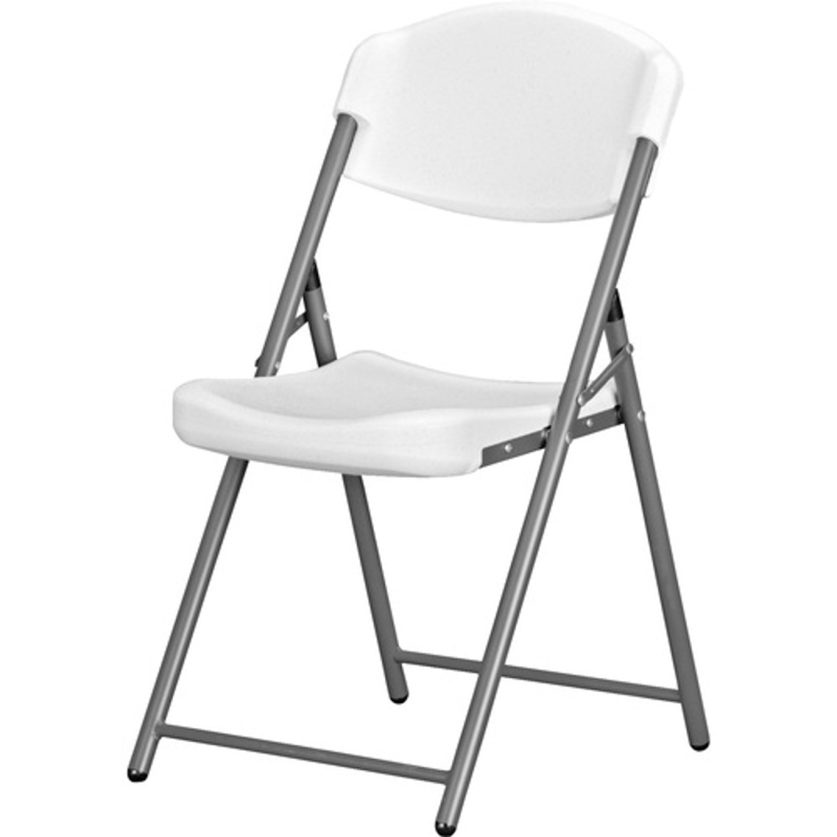 Picture of Skilcraft NSN5766180 Folding Chairs - High-density Polyethylene HDPE Seat - Metal Frame&#44; Platinum - Pack of 4