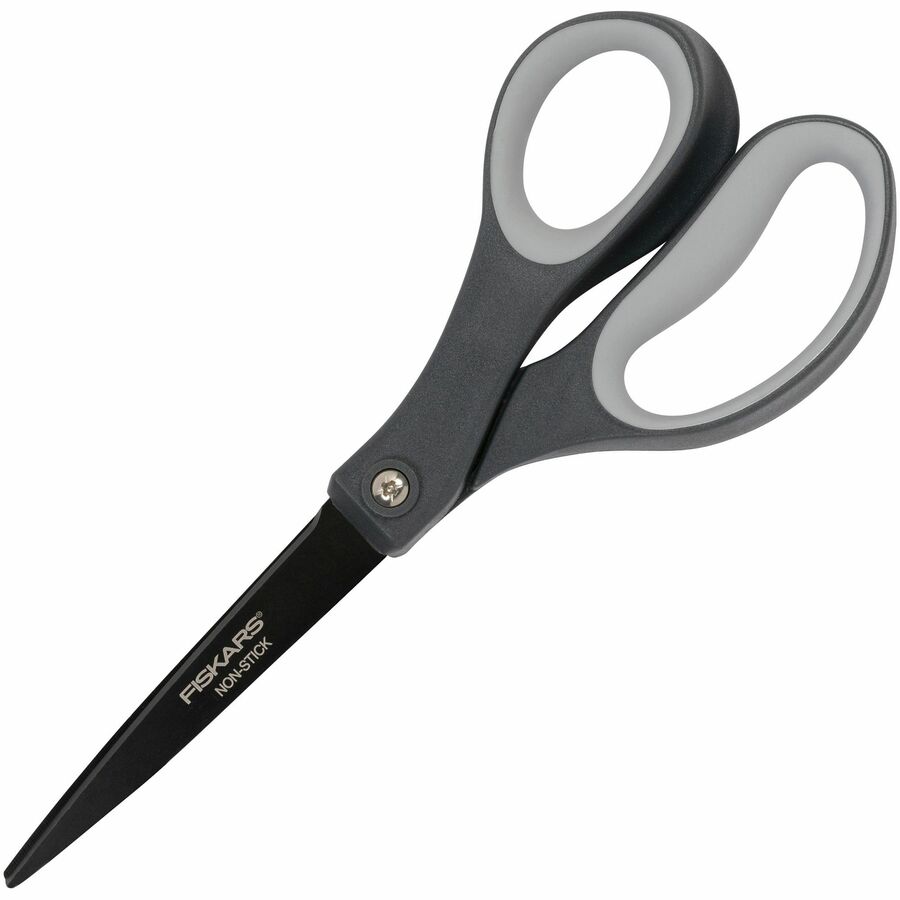 Picture of Fiskars FSK1073590 8 in. Non-Stick Titanium Softgrip Scissors - Stainless Steel - Straight Tip&#44; Gray