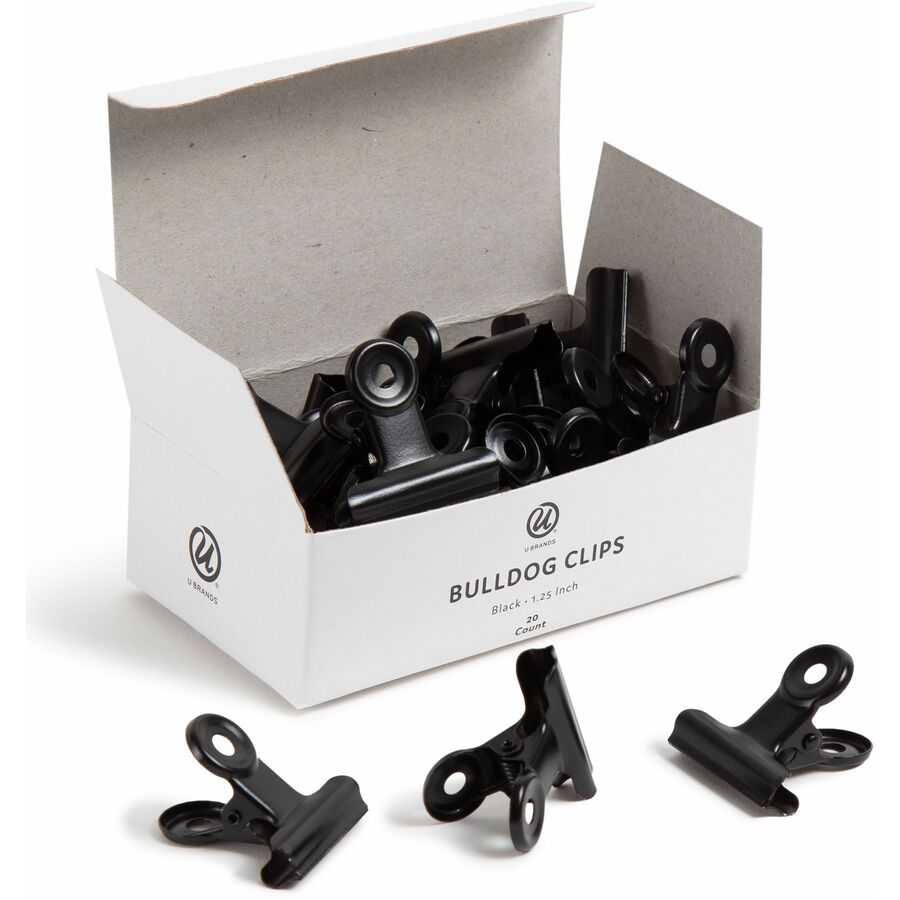 UBR3610U0624 1.25 in. Bulldog Clips, Black - 20 per Pack