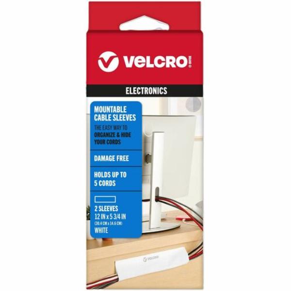 cloth hook and eye VEK30798 Mountable Cable Sleeves, White - Pack of 2