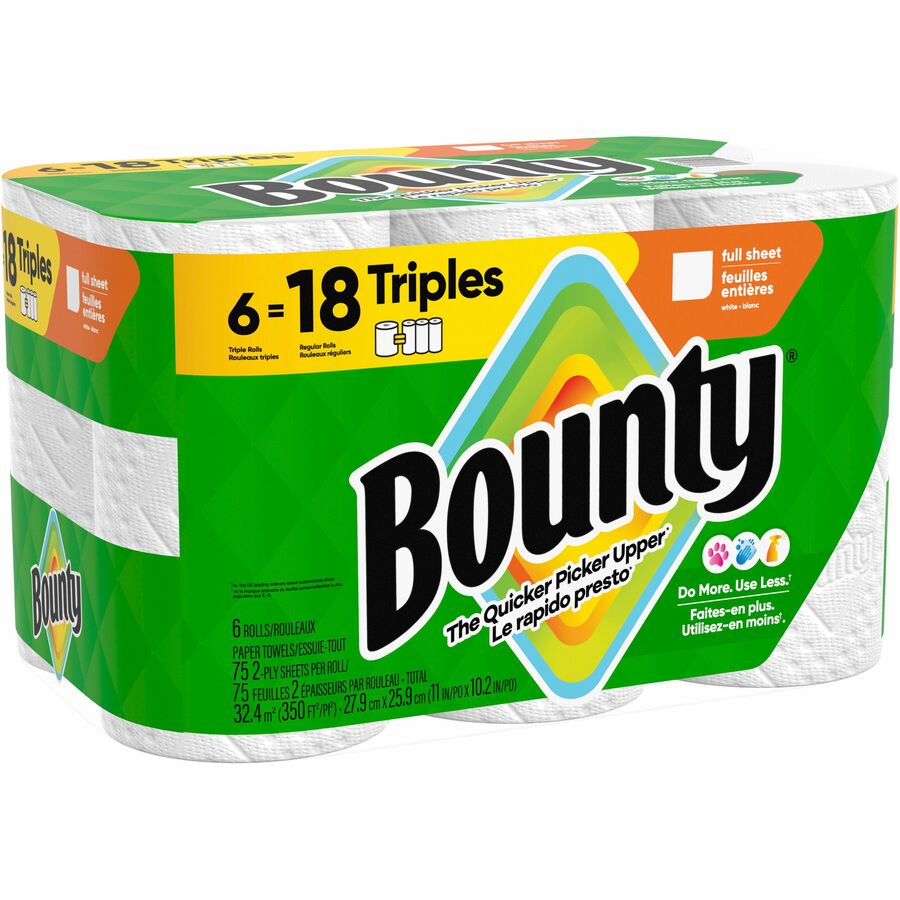 PGC16008 Bounty Select-A-Size Paper Towels - 2 Ply - Diamond Texture, Green - 6 Rolls per Case - 75 Count - Pack of 6