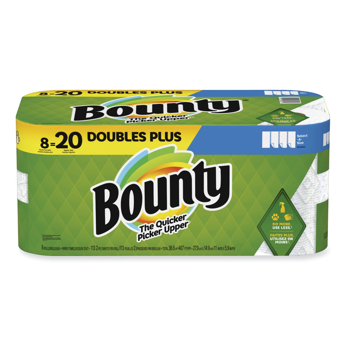 Picture of Bounty PGC19274 5.9 x 11 in. 0.125 Fold DP Kitchen Roll Paper Towels - 2-Ply&#44; White - 103 Count - Pack of 8
