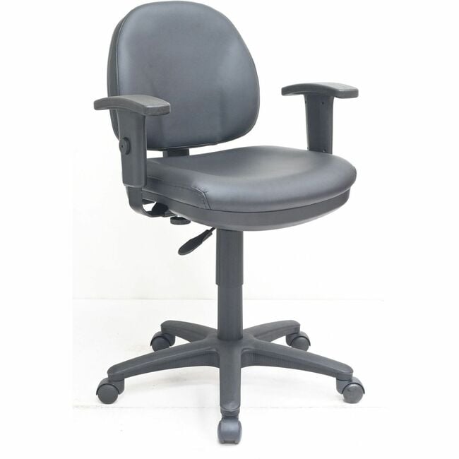 LLR80014 Vinyl Task Chair - Seat Material - 5-Star Base - Vinyl & Plastic, Black
