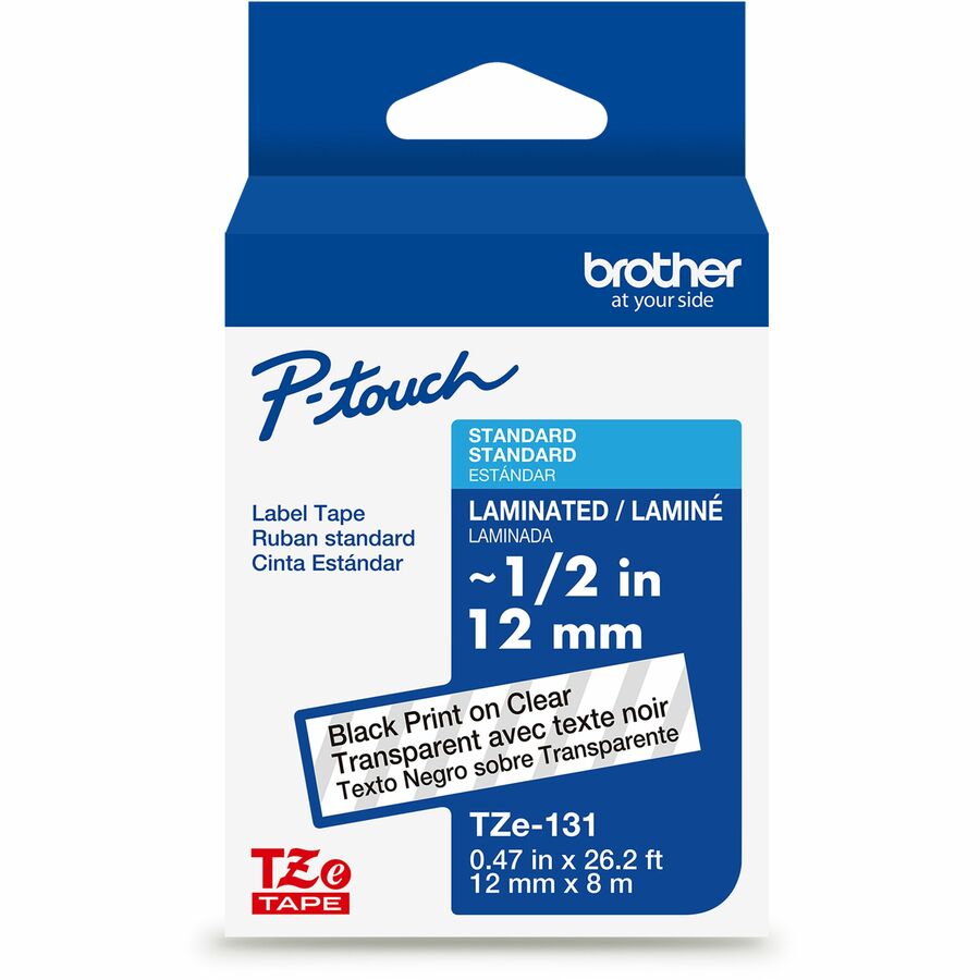 BRTTZE131G Cartridge Tape, Black On Clear