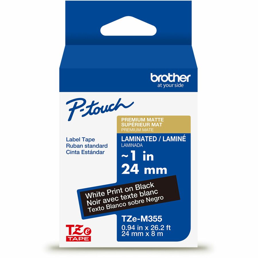 BRTTZEM355G 1 in. Cartridge Tape, Matte