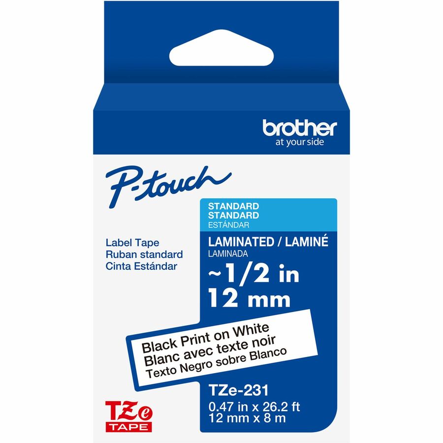 BRTTZE231G 0.5 in. Cartridge Tape, Black & White