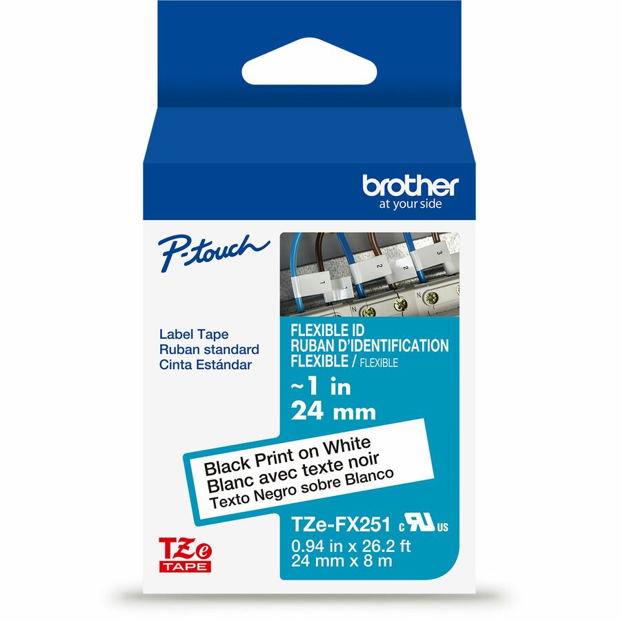 BRTTZEFX251G 1 in. Flex Cartridge Tape, Black