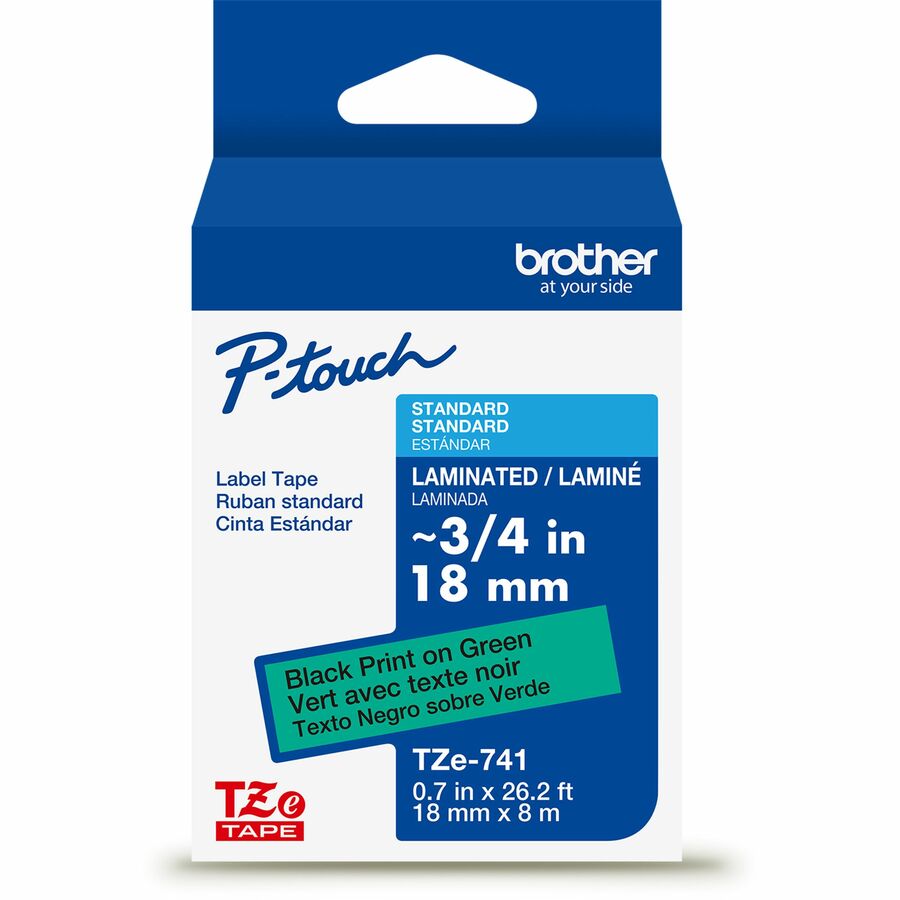 BRTTZE741G 0.75 in. Label Tape, Black & Green