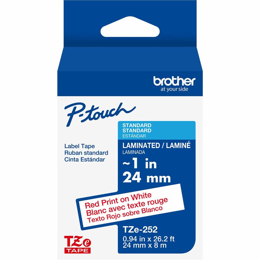 BRTTZE252G 1 in. Cartridge Tape, Red & White