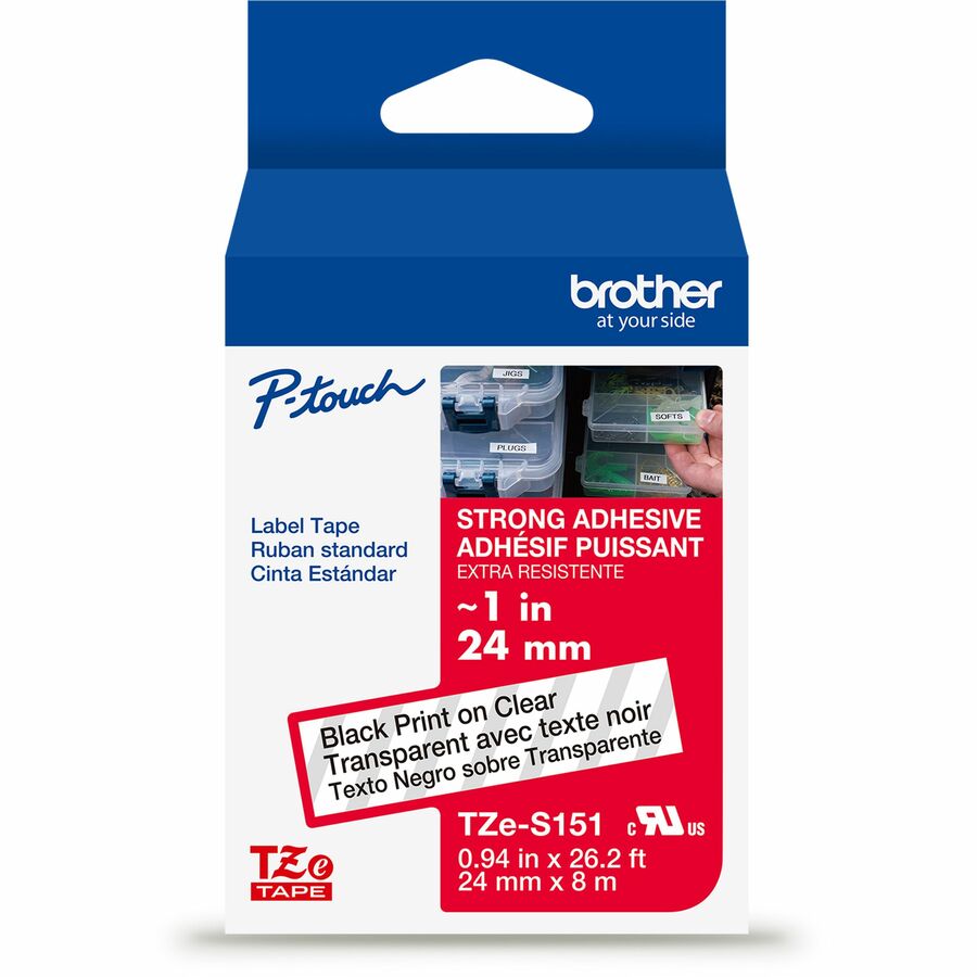 BRTTZES151G 1 in. Industrial Tape, Black & Clear