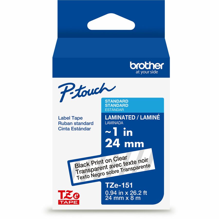 BRTTZE151G 1 in. Cartridge Tape, Black & Clear