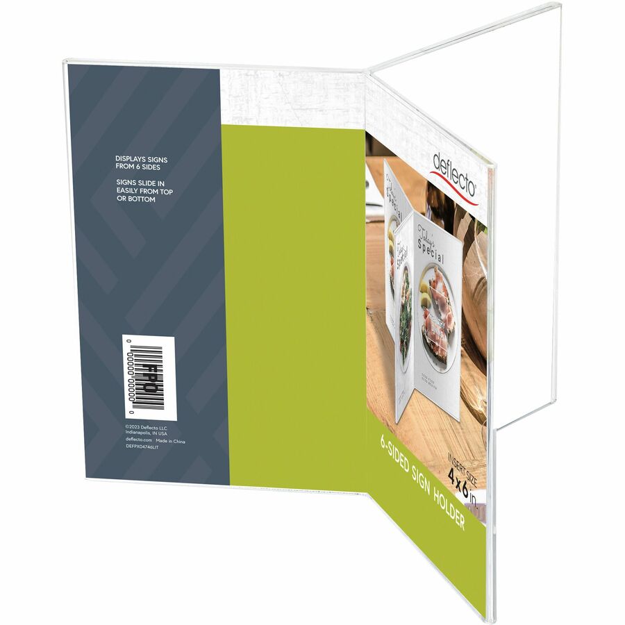 DEF4443 4 x 6 in. 6 Sided Signholder, Clear