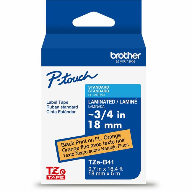 BRTTZEB41G 0.75 in. Label Tape, Black & Fluorescent