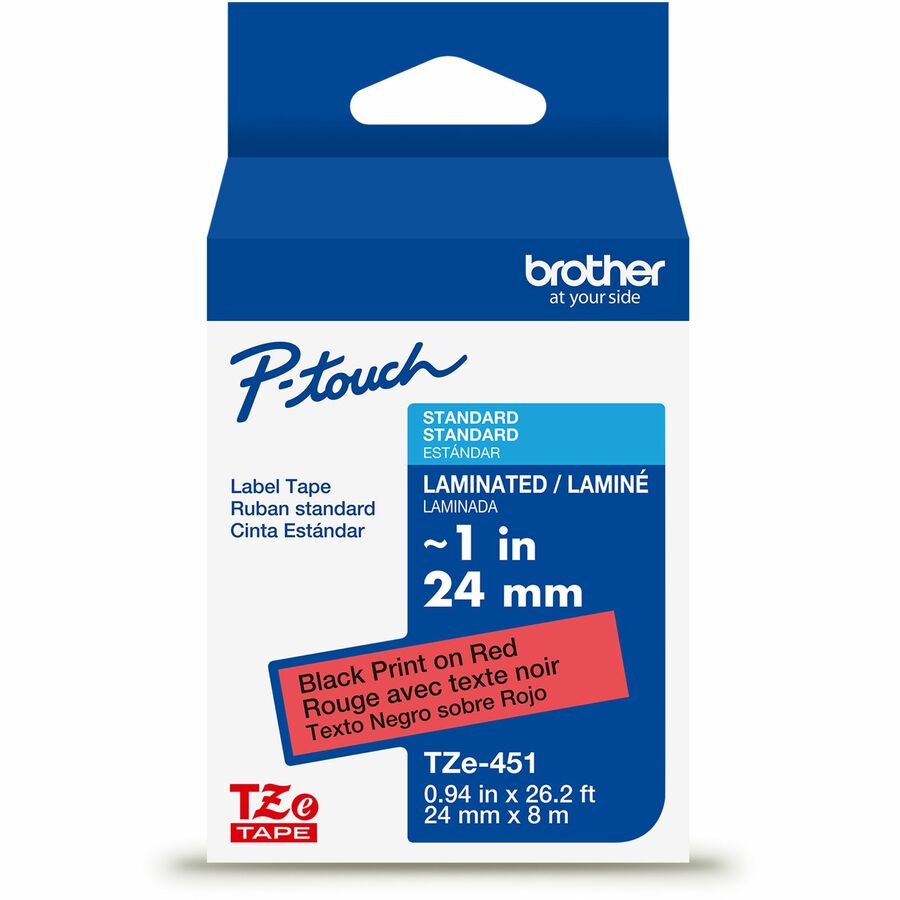 BRTTZE451G 1 in. Label Tape, Black & Red