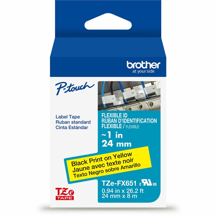BRTTZEFX651G 1 in. Flex Cartridge Tape, Black - 26.20 ft.