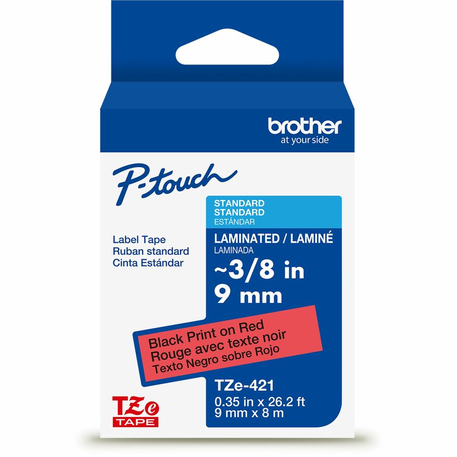 BRTTZE421G 0.375 in. Cartridge Tape, Black & Red