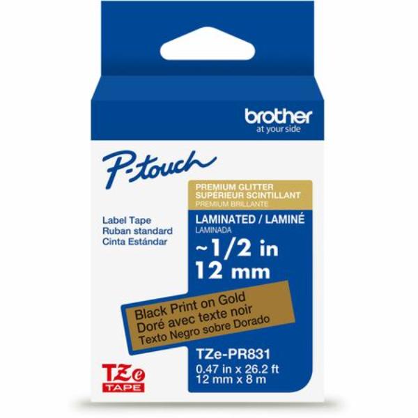 BRTTZEPR831G 0.5 in. Label Tape, Black & Gold