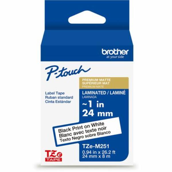 BRTTZEM251G 1 in. Cartridge Tape, Matte