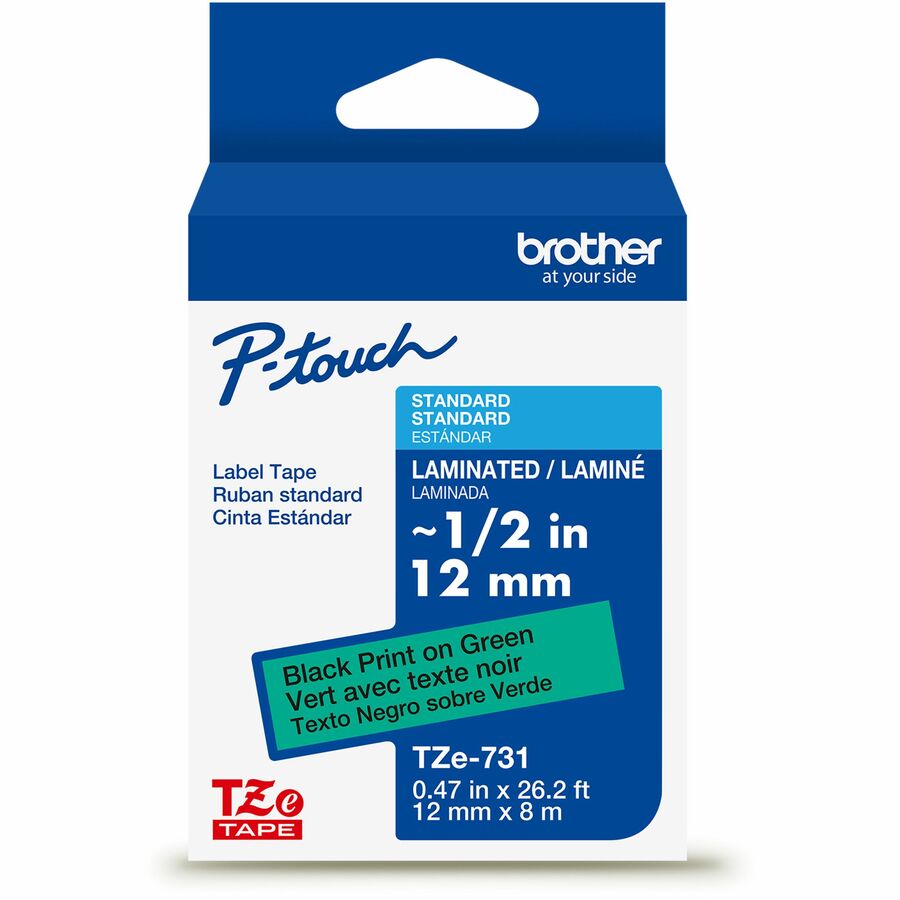 BRTTZE731G 0.5 in. Label Tape, Black & Green
