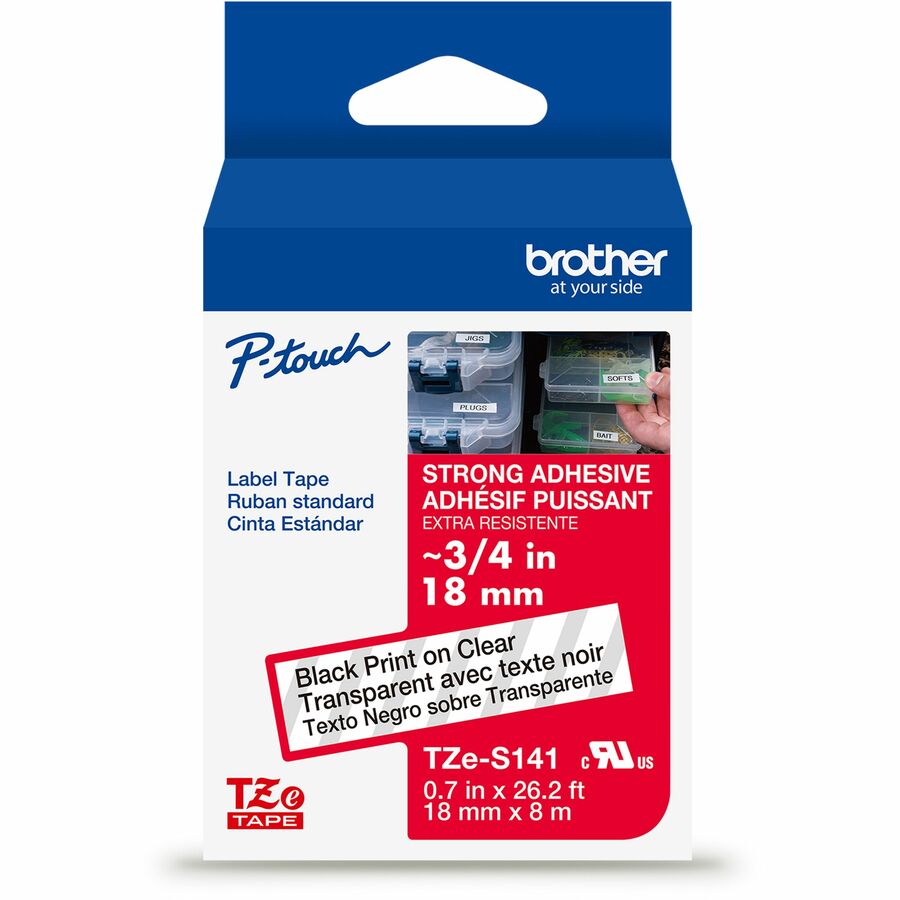 BRTTZES141G 0.75 in. Industrial Tape, Black & Clear