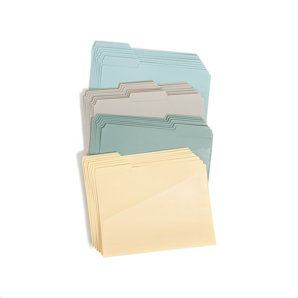 SMD10544 Poly Plastic Hanging File with Slash Pocket, Assorted Color - Pack of 30