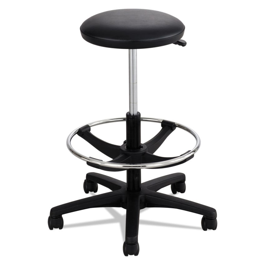 Safco SAF3436BL Backless Extended-Height Lab Stool with 22 to 32 in. Seat Height, Black