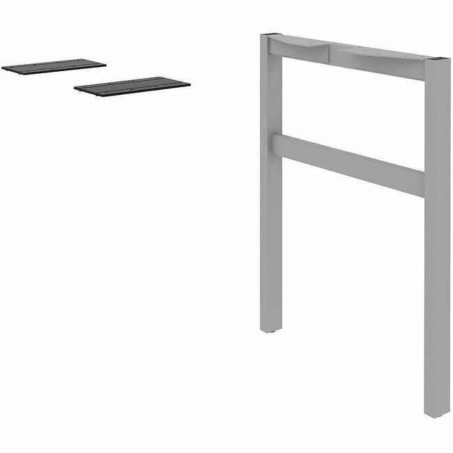 LLR16285 24 in. Return H-Type Table Leg with Plate - Silver