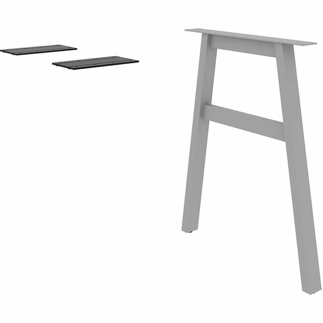 LLR16291 24 in. Return A-Type Table Leg with Plate - Silver