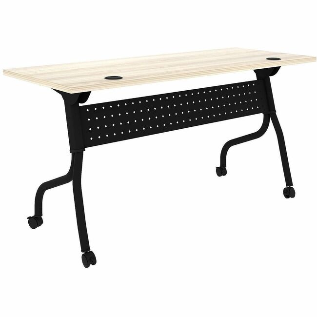 LLR66376 60 x 24 in. Flip-Up Training Tables, Modern Elm & Black