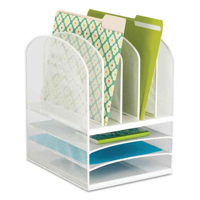 SAF3266WH Onyx Mesh Desk Organizer - 3 Tray